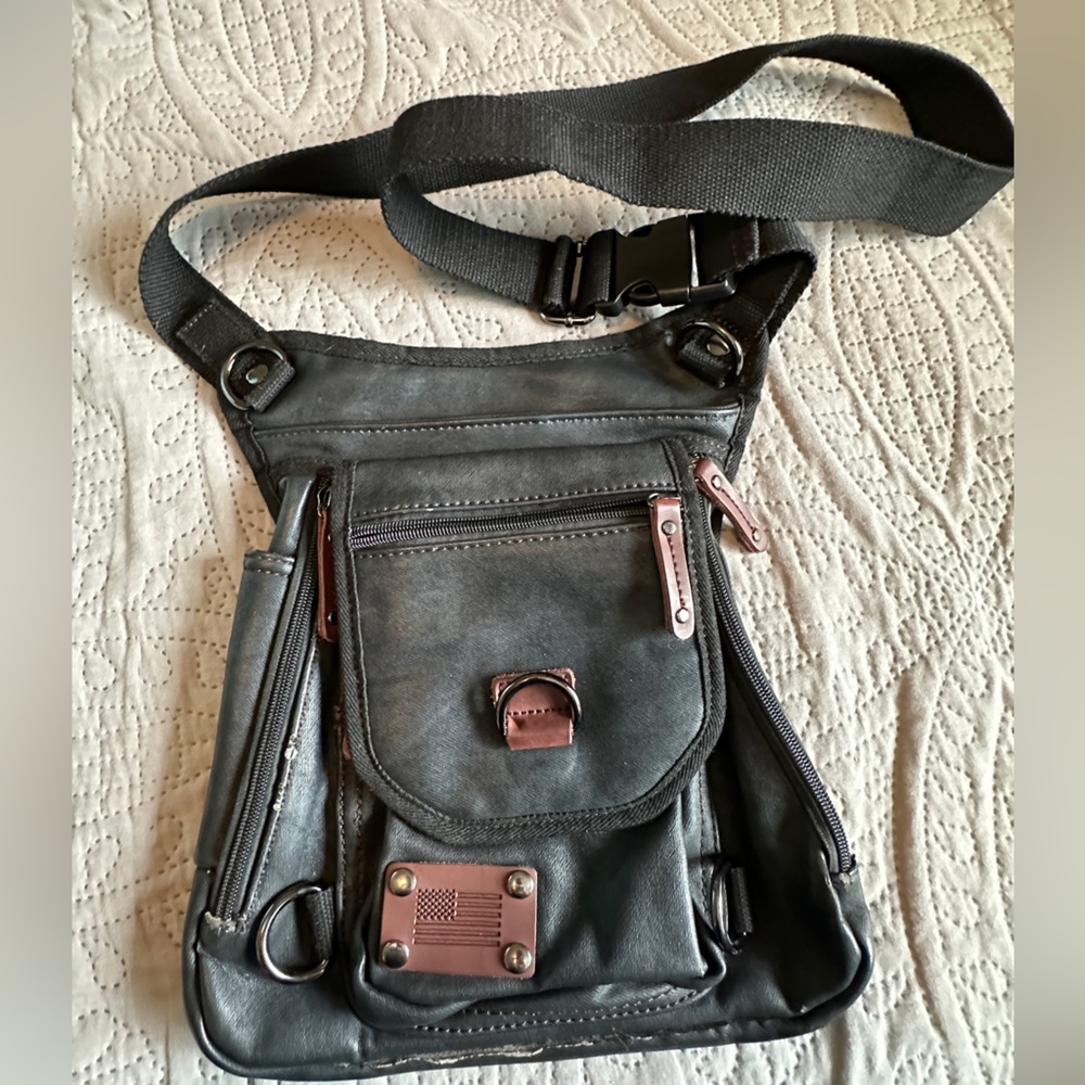 Leather Hip Bag Crossbody Motorcycle